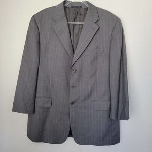 FACONNABLE Gray Plaid Blazer Jacket Sport Coat Wool Made in ITALY 58